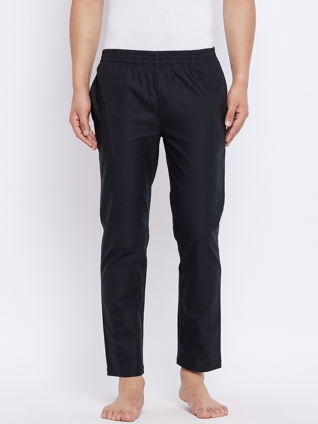 

Hypernation Men Black Cotton Lounge Pants