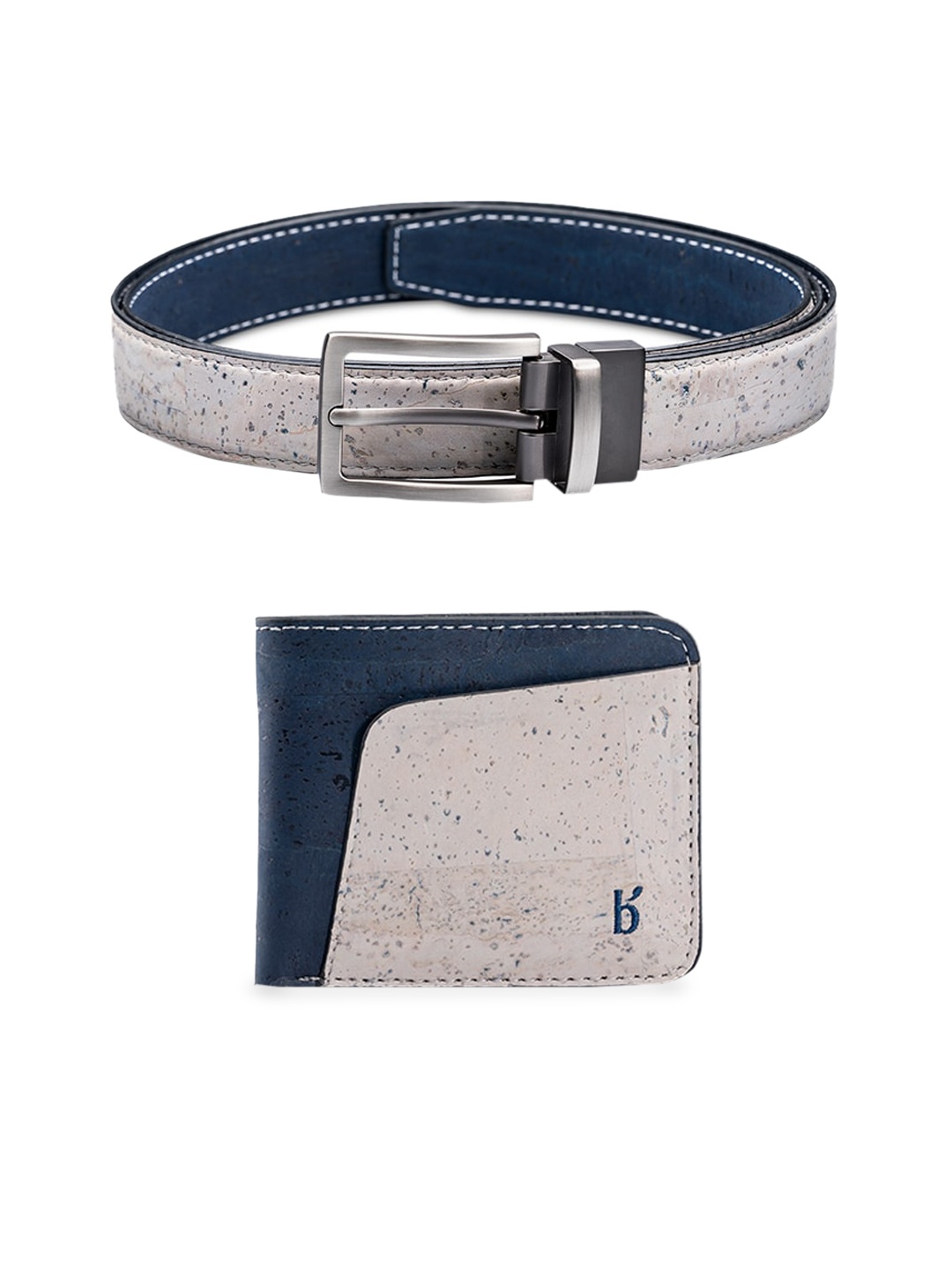 

Beej Men Navy Blue & Grey Printed Accessory Gift Set