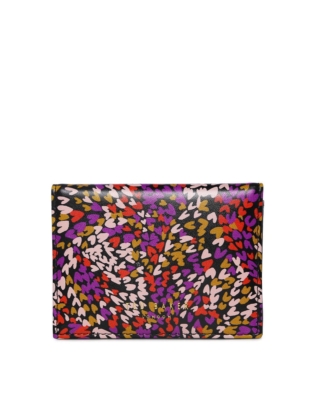 

Ted Baker Women Black & Purple Printed Leather Envelope