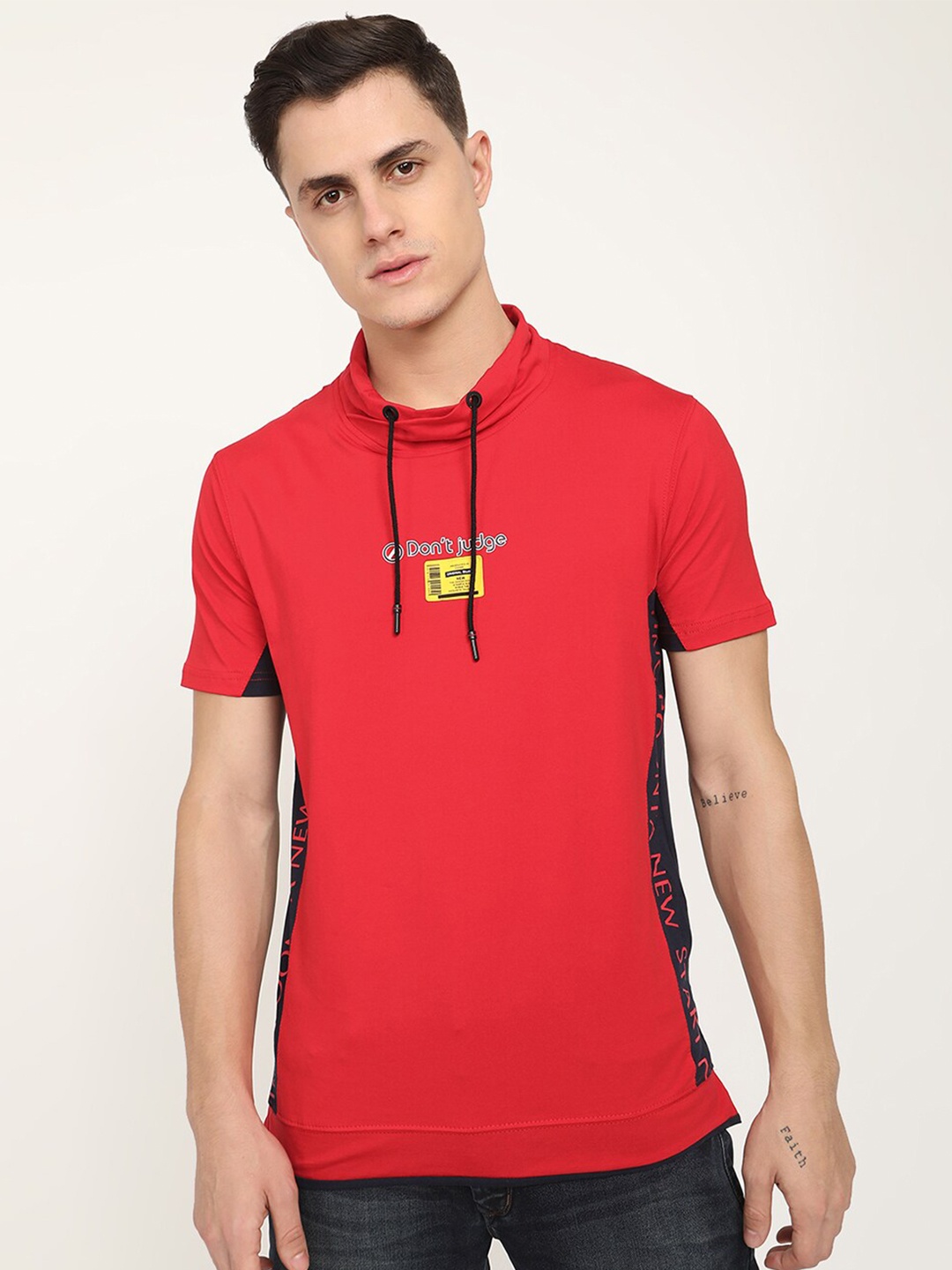 

V2 Value & Variety Men Red Henley Neck T-shirt