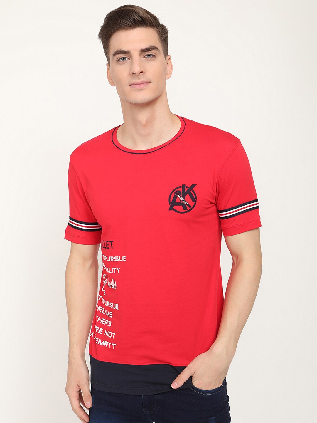 

V2 Value & Variety Men Red Printed T-shirt