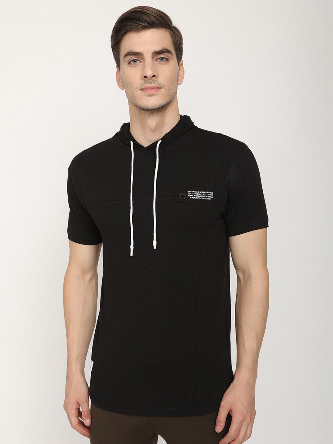 

V2 Value & Variety Men Black V-Neck Pockets T-shirt