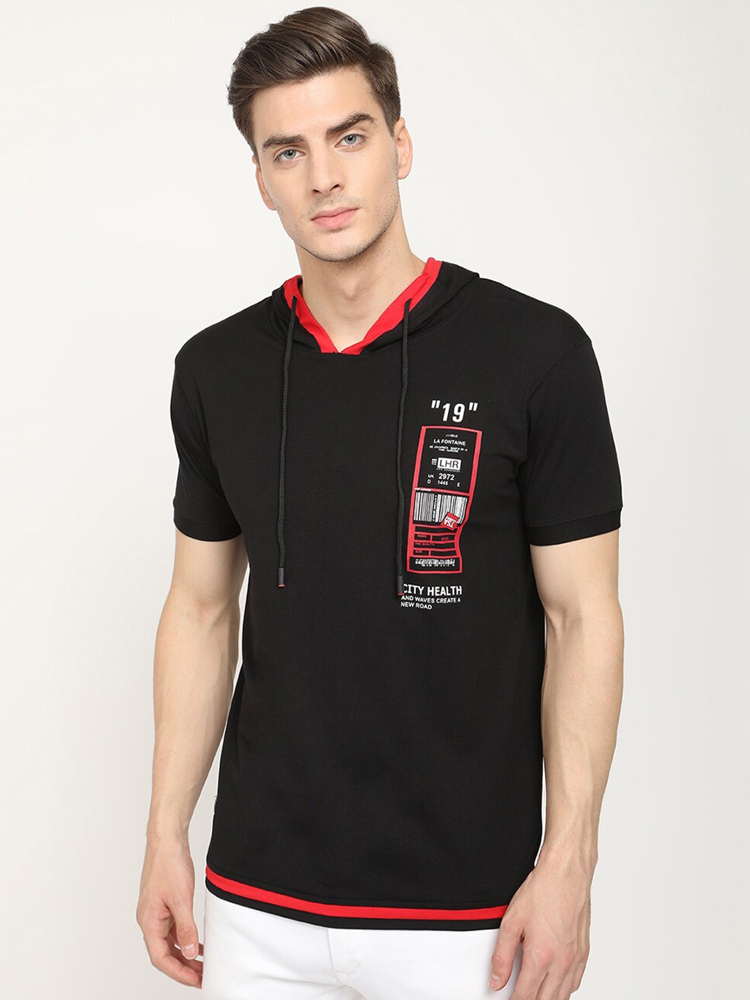 

V2 Value & Variety Men Black & Red Typography Printed T-shirt