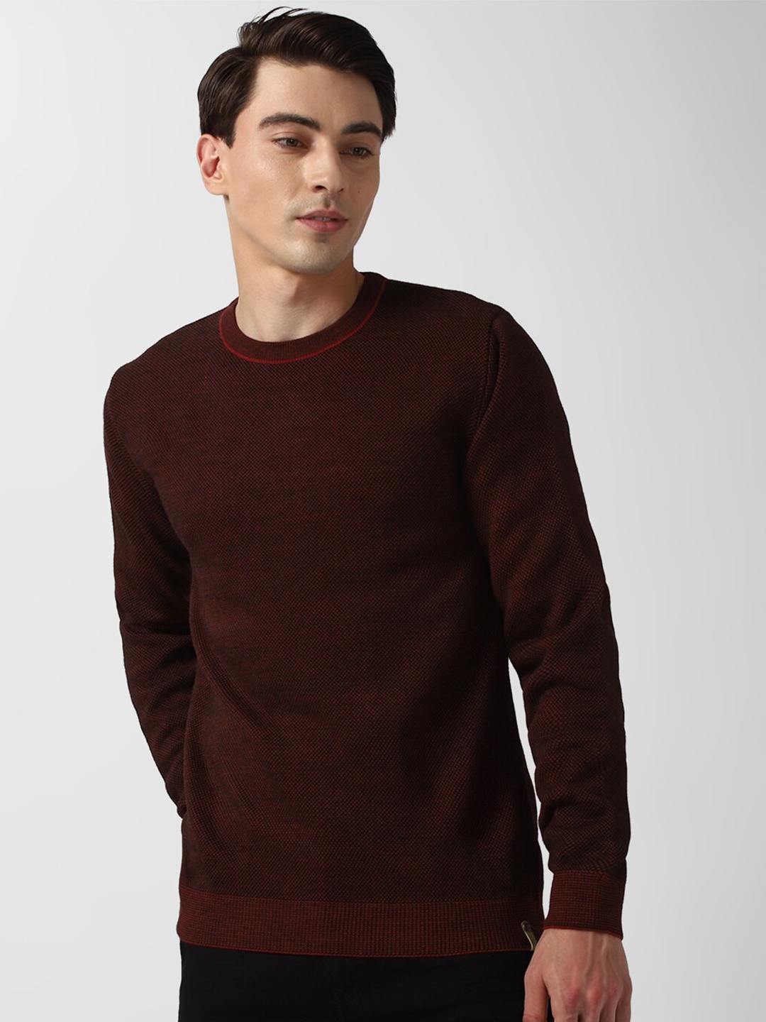 

Peter England Casuals Men Maroon Pure Acrylic Pullover Sweater