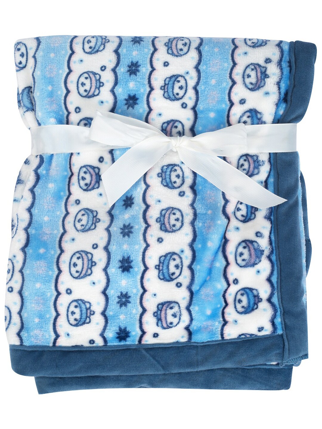

MeeMee Kids Blue & White Cartoon Characters Heavy Winter 350 GSM Single Bed Blanket