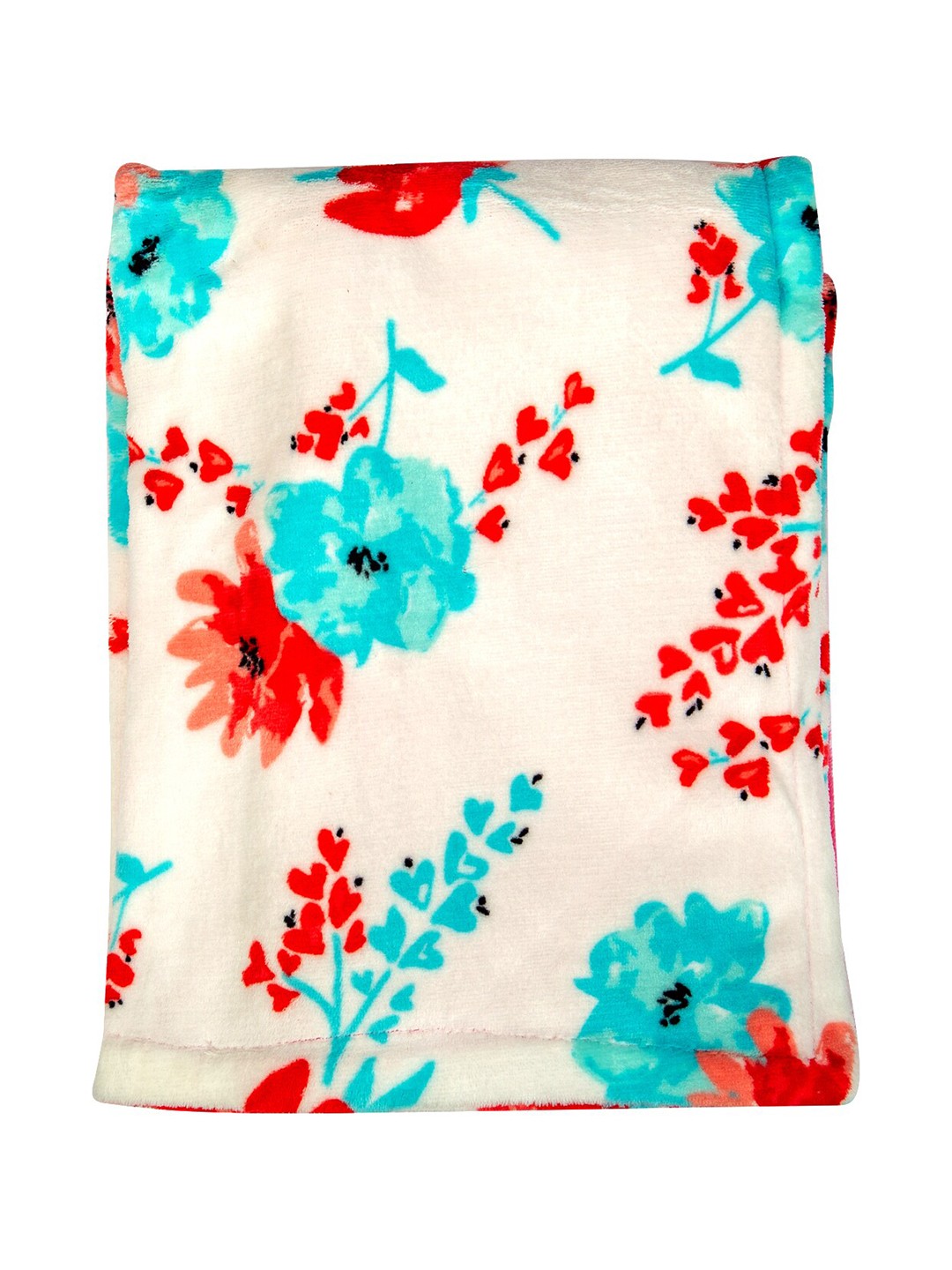 

MeeMee Pink & Red Floral Heavy Winter 350 GSM Single Bed Blanket