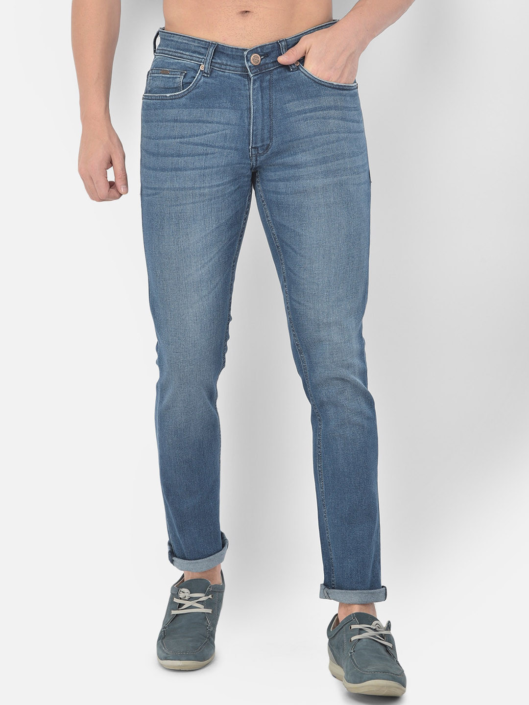 

Richlook Men Blue Slim Fit Heavy Fade Stretchable Jeans