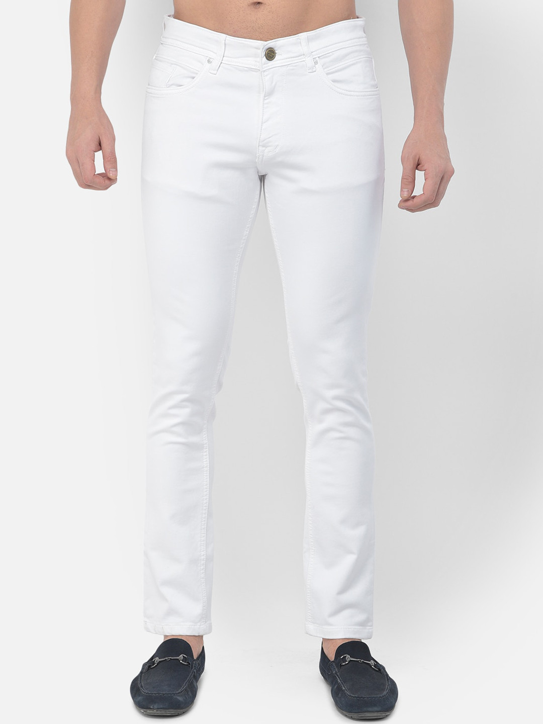 

Richlook Men White Solid Slim Fit Stretchable Jeans