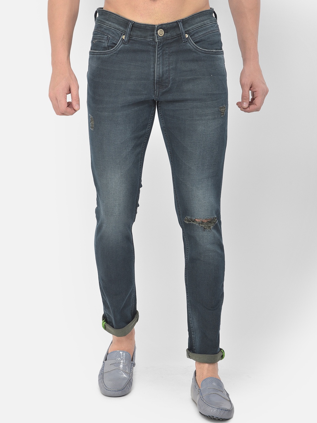 

Richlook Men Blue Slim Fit Mildly Distressed Light Fade Stretchable Jeans