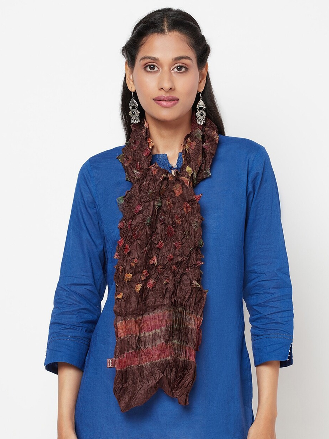 

Fabindia FabBasic Women Brown & Red Printed Stole