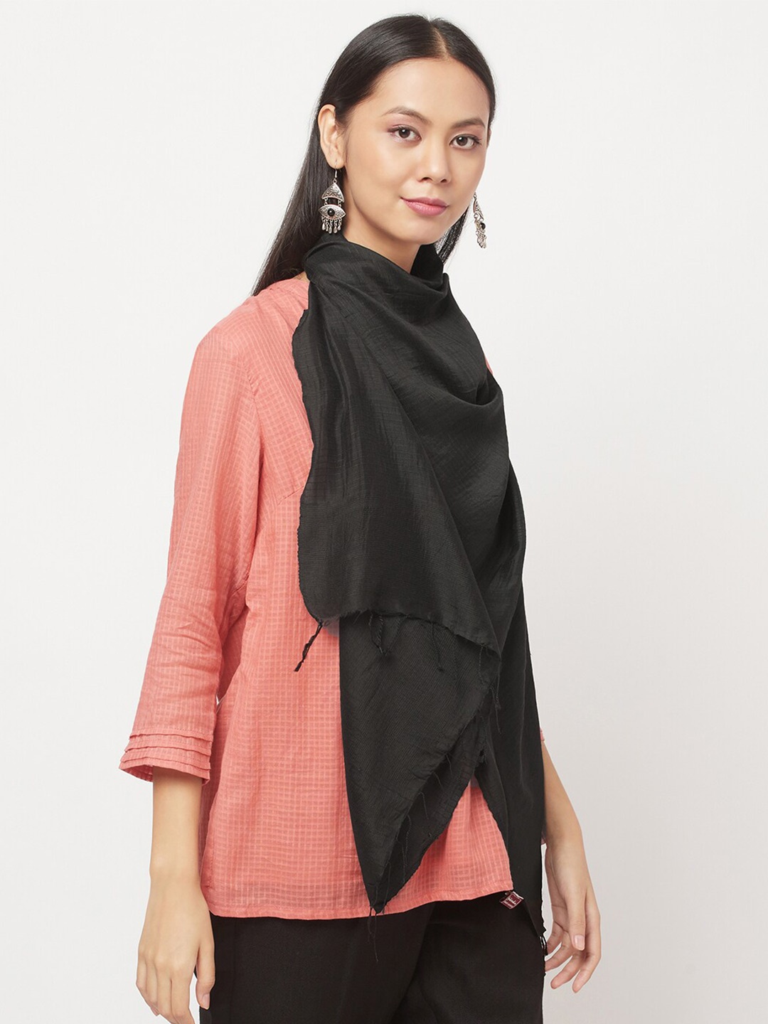 

Fabindia Women Black Striped Stole