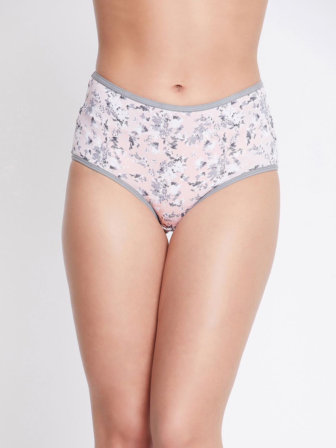 

Clovia Women Pink & Grey Cotton Printed Hipster Brief PN3170U223XL