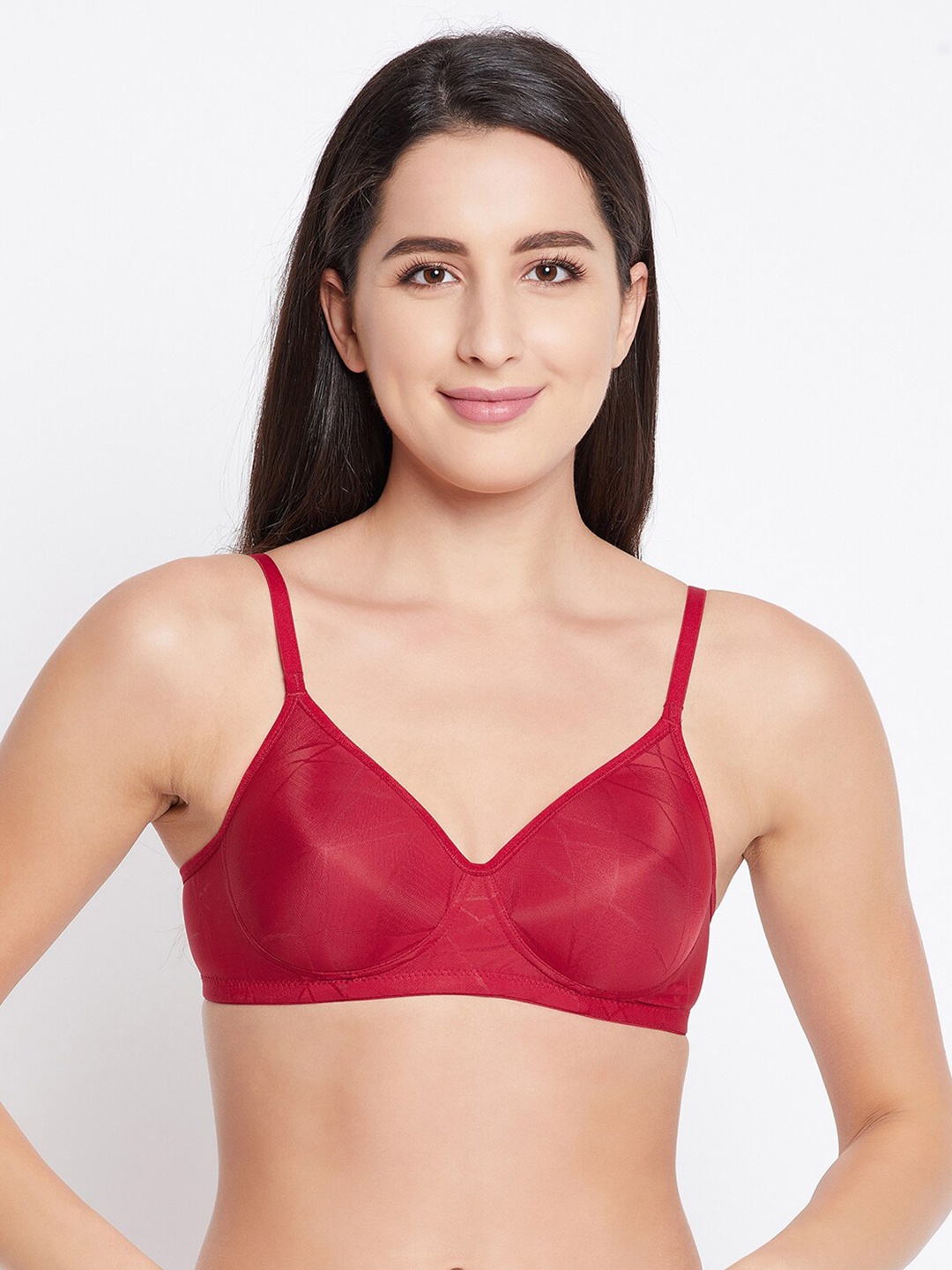 

Clovia Padded Non-Wired Full Cup T-shirt Bra, Maroon