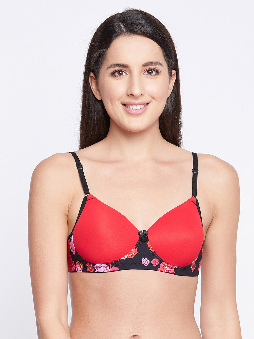 

Clovia Women Red Printed Lightly Padded Non Wired Bra