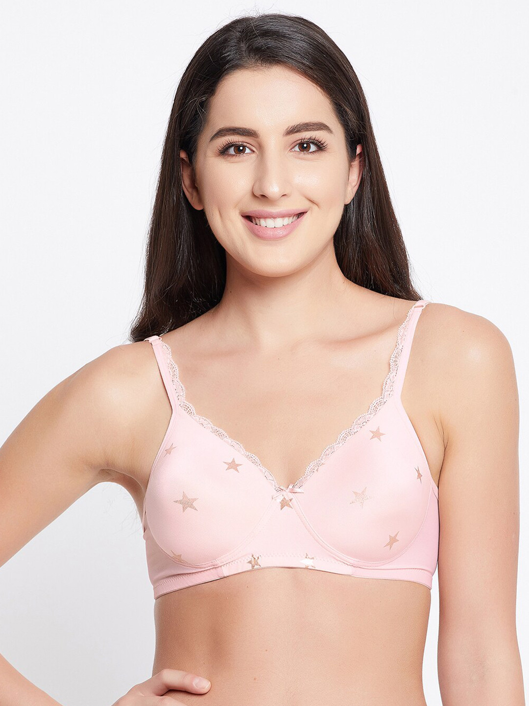 

Clovia Pink & Gold-Toned Floral T-shirt Bra Lightly Padded BR2252W2232B-Pink