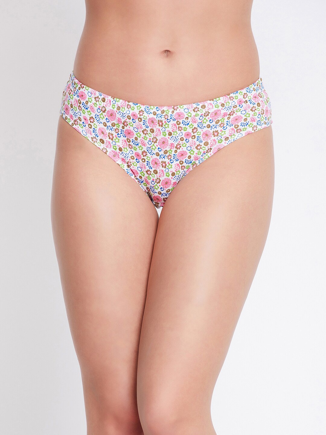 

Clovia Women White & Pink Floral Printed Cotton Hipster Briefs PN2855B183XL