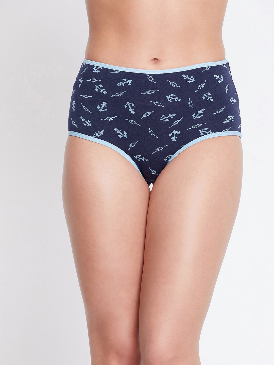 

Clovia Women Navy-Blue Printed Cotton Hipster Briefs