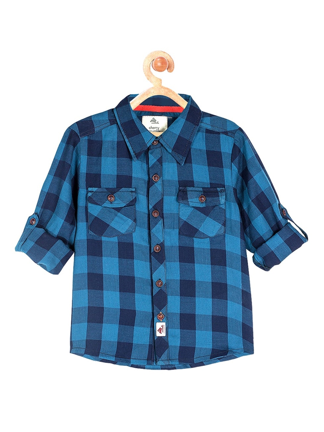 

Cherry Crumble Boys Blue Buffalo Checks Opaque Checked Casual Shirt