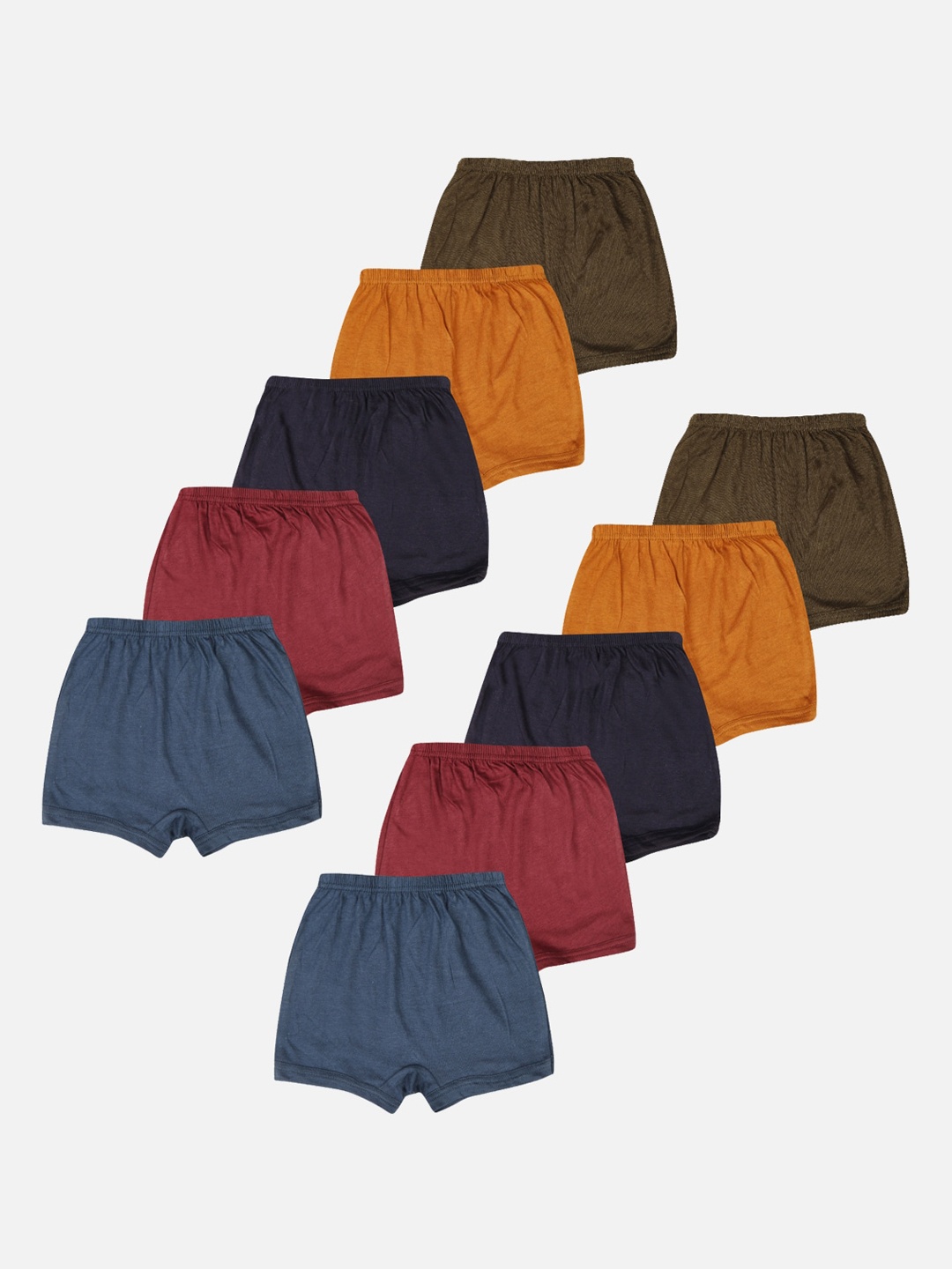 PRIDE APPAREL Kids Pack of 10 Assorted Cotton Trunks