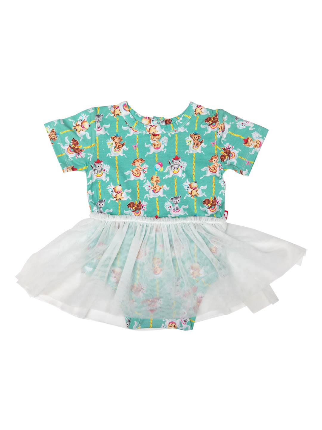 

Nino Bambino Green & White Floral Organic Cotton Dress