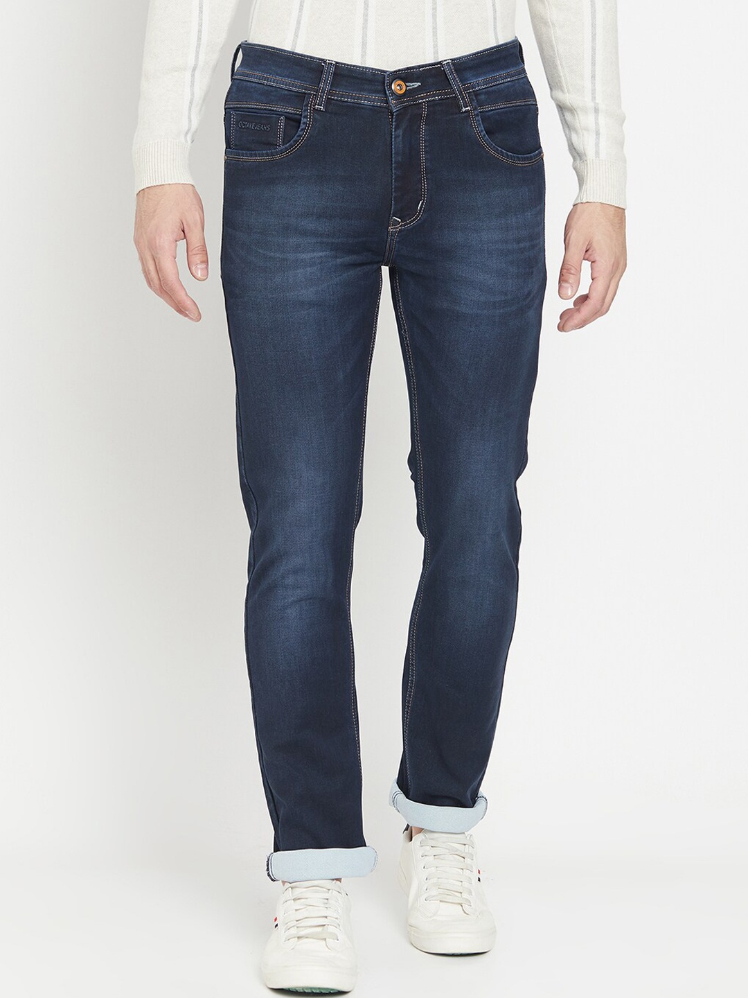 

Octave Men Navy Blue Heavy Fade Regular Fit Jeans