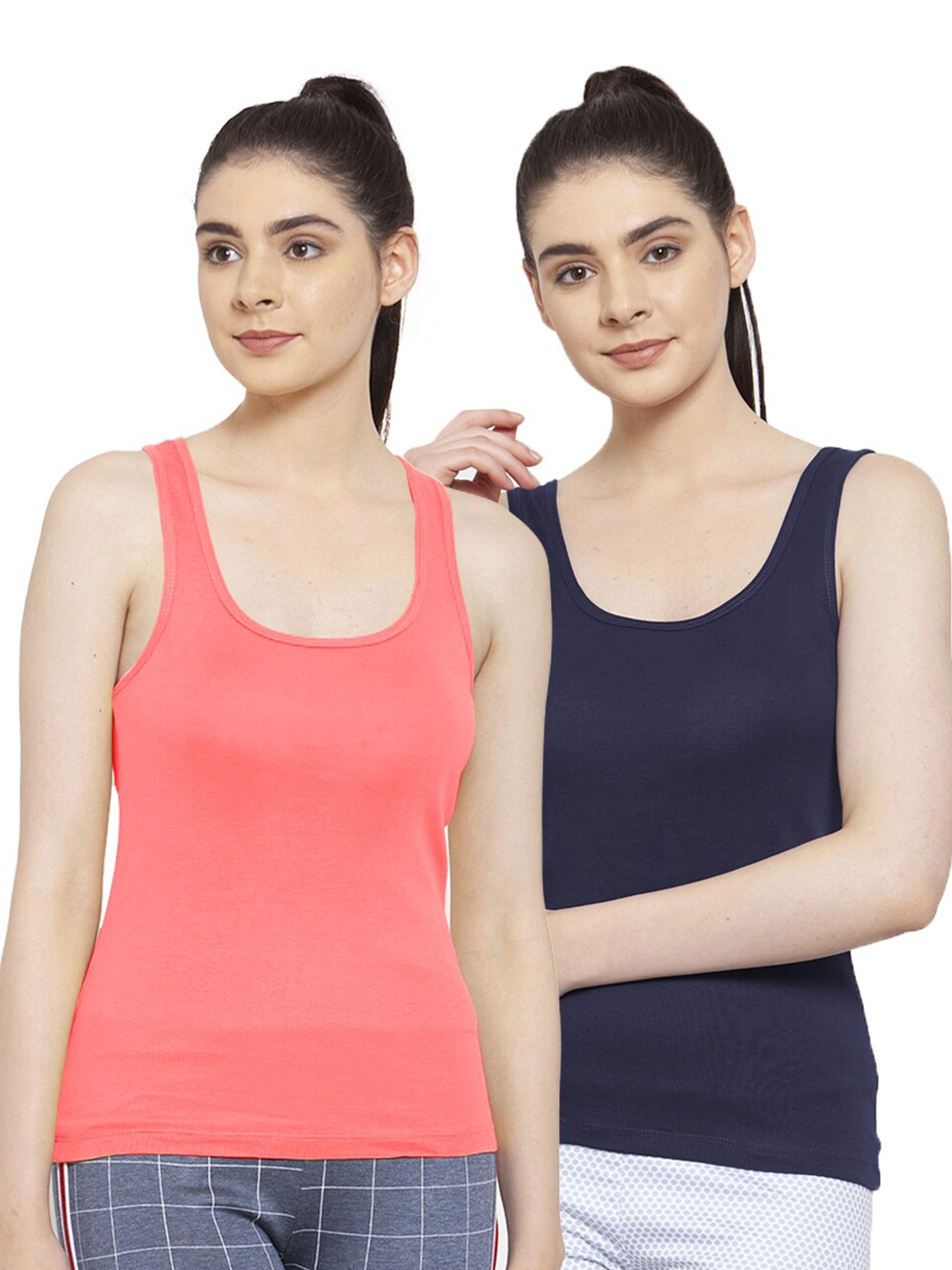 

Friskers Orange & Navy Pack of 2 Tank Top