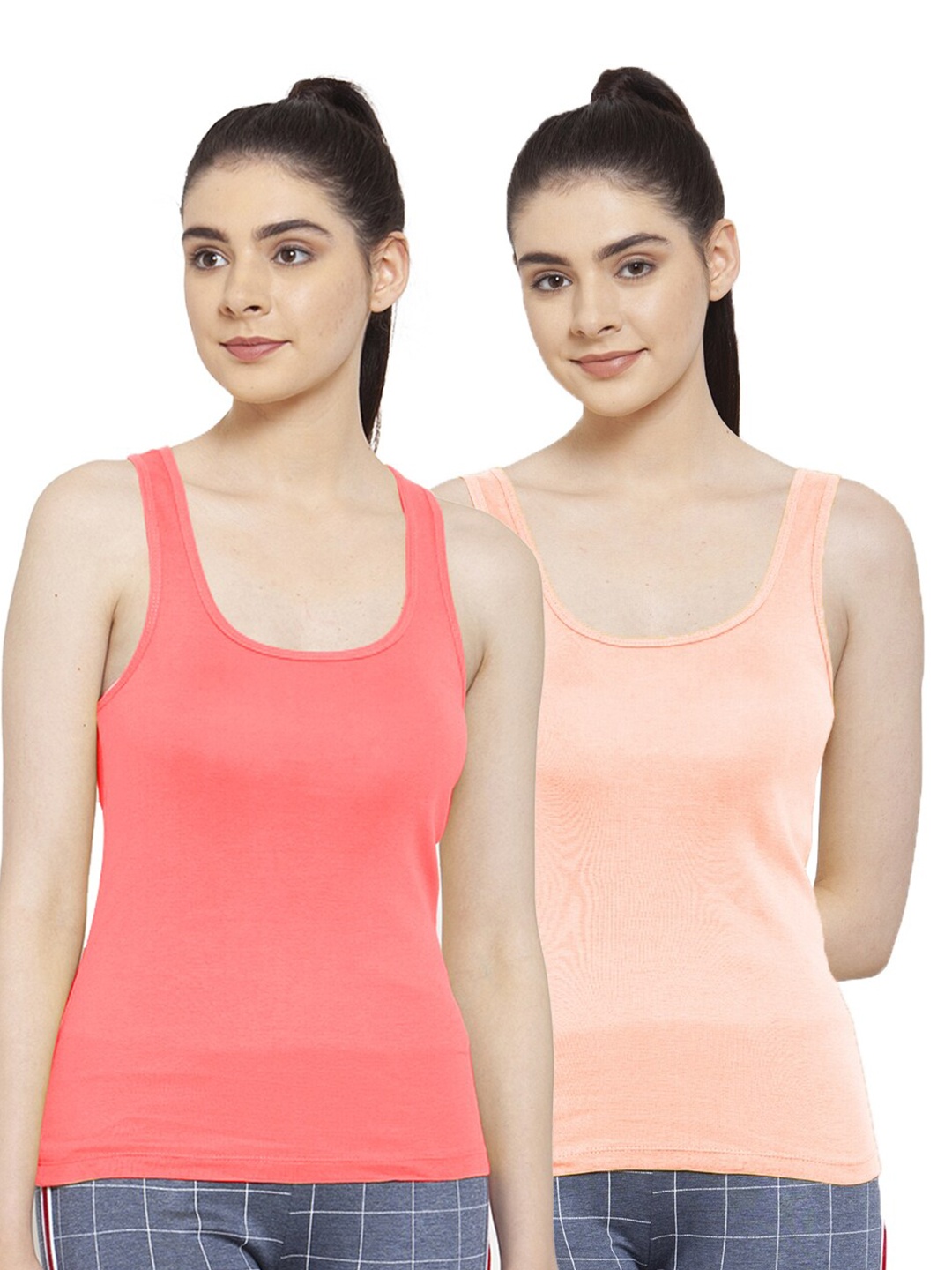 

Friskers Orange & Peach Pack of 2 Tank Top