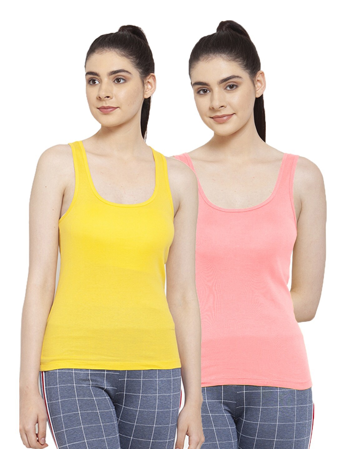 

Friskers Yellow & Pink Pack of 2 Tank Tops