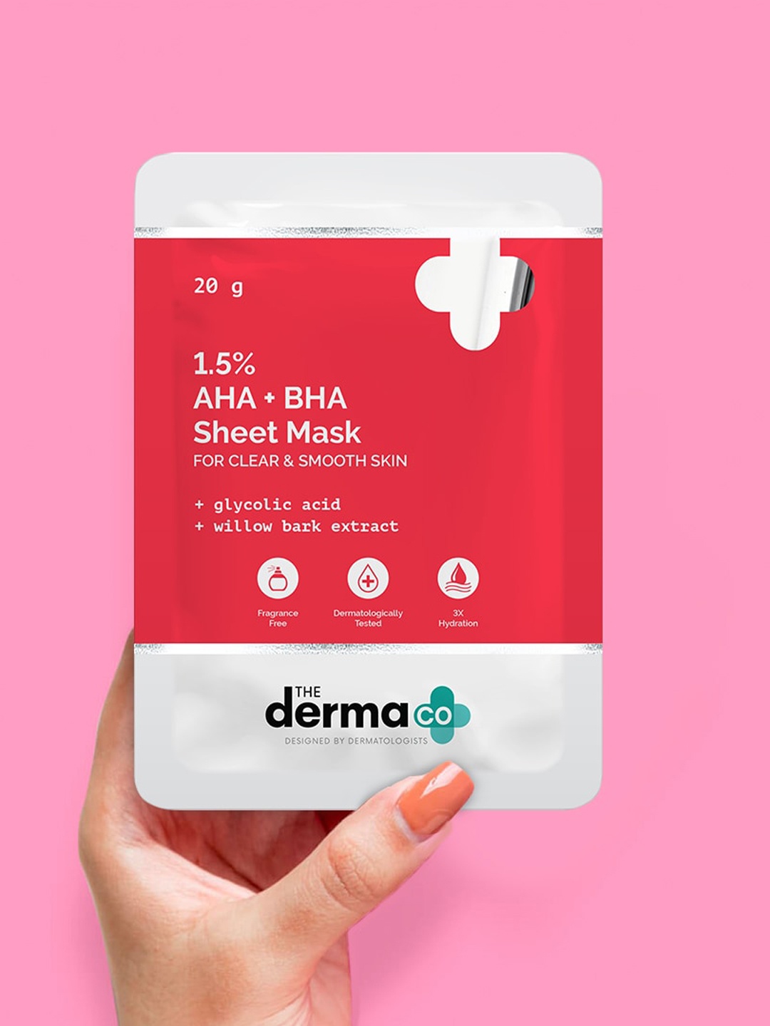 

The Derma co. Unisex 1.5% AHA+BHA Face Serum Sheet Mask- 20 g, White