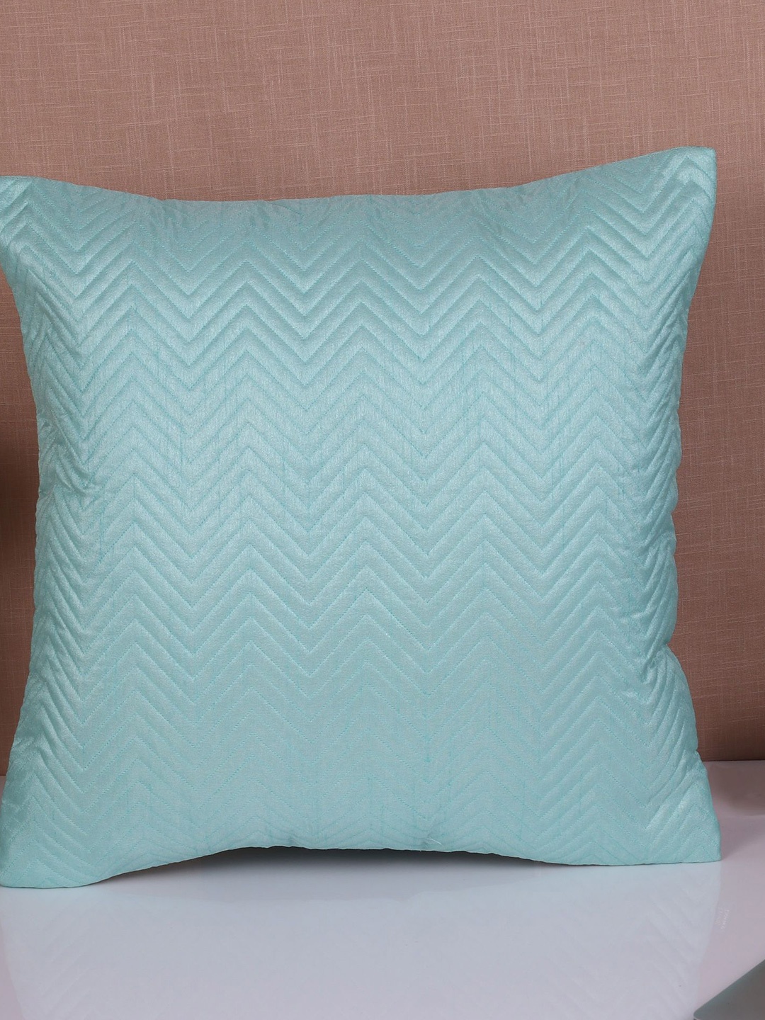 

Molcha Turquoise Blue Set of 5 Quilted Square Cushion Covers