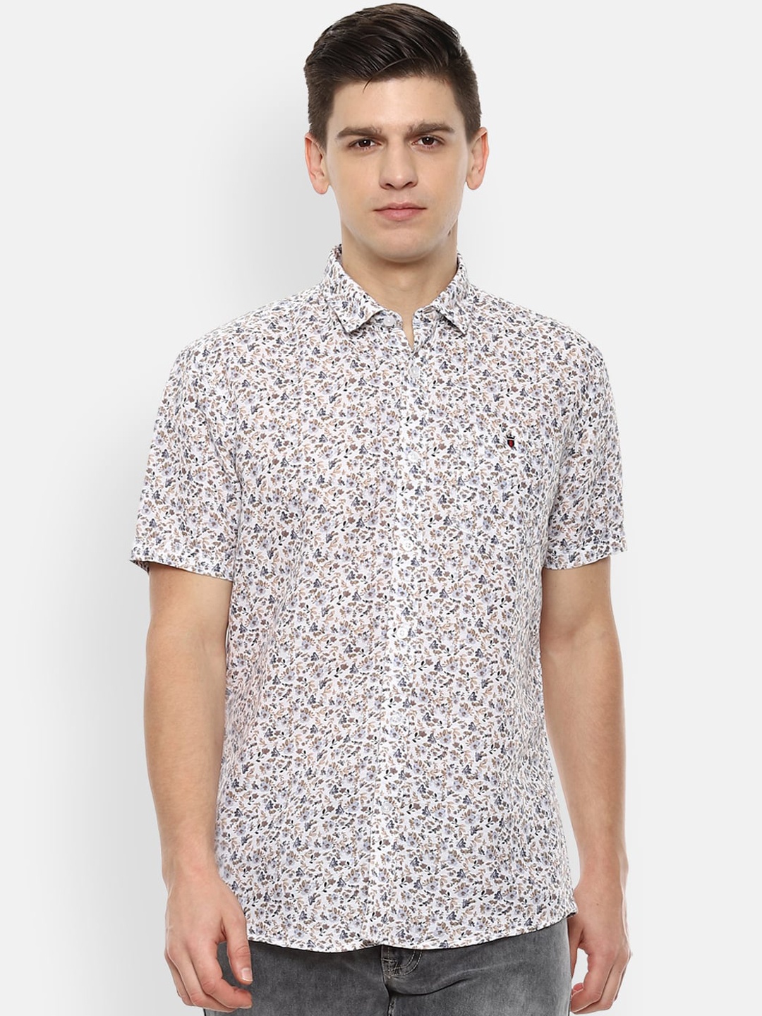 

Louis Philippe Jeans Men White Slim Fit Floral Opaque Printed Casual Shirt