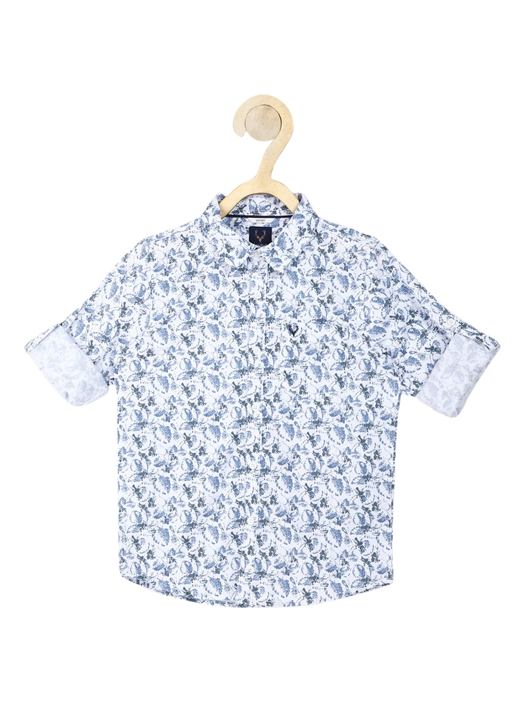 

Allen Solly Junior Boys Blue & White Slim Fit Opaque Printed Casual Shirt