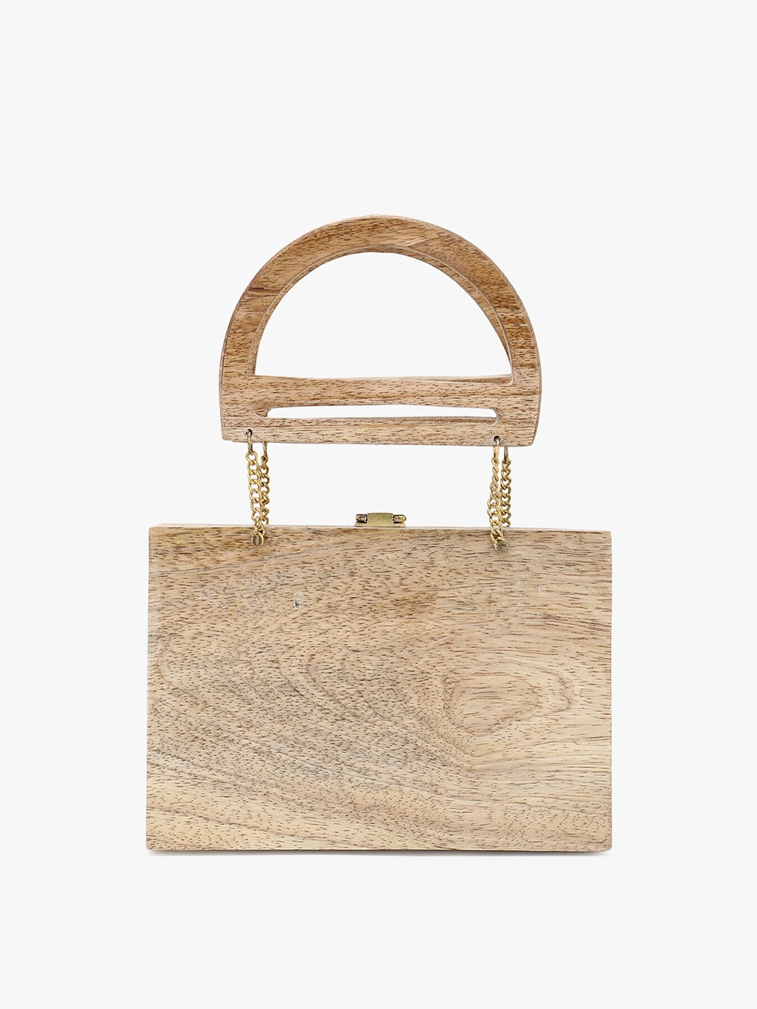 

Anekaant Brown & Gold-Toned Textured Box Clutch
