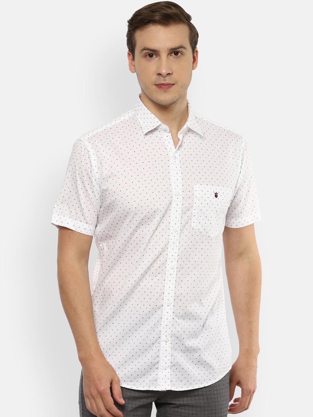 

Louis Philippe Sport Men White Slim Fit Opaque Printed Casual Shirt