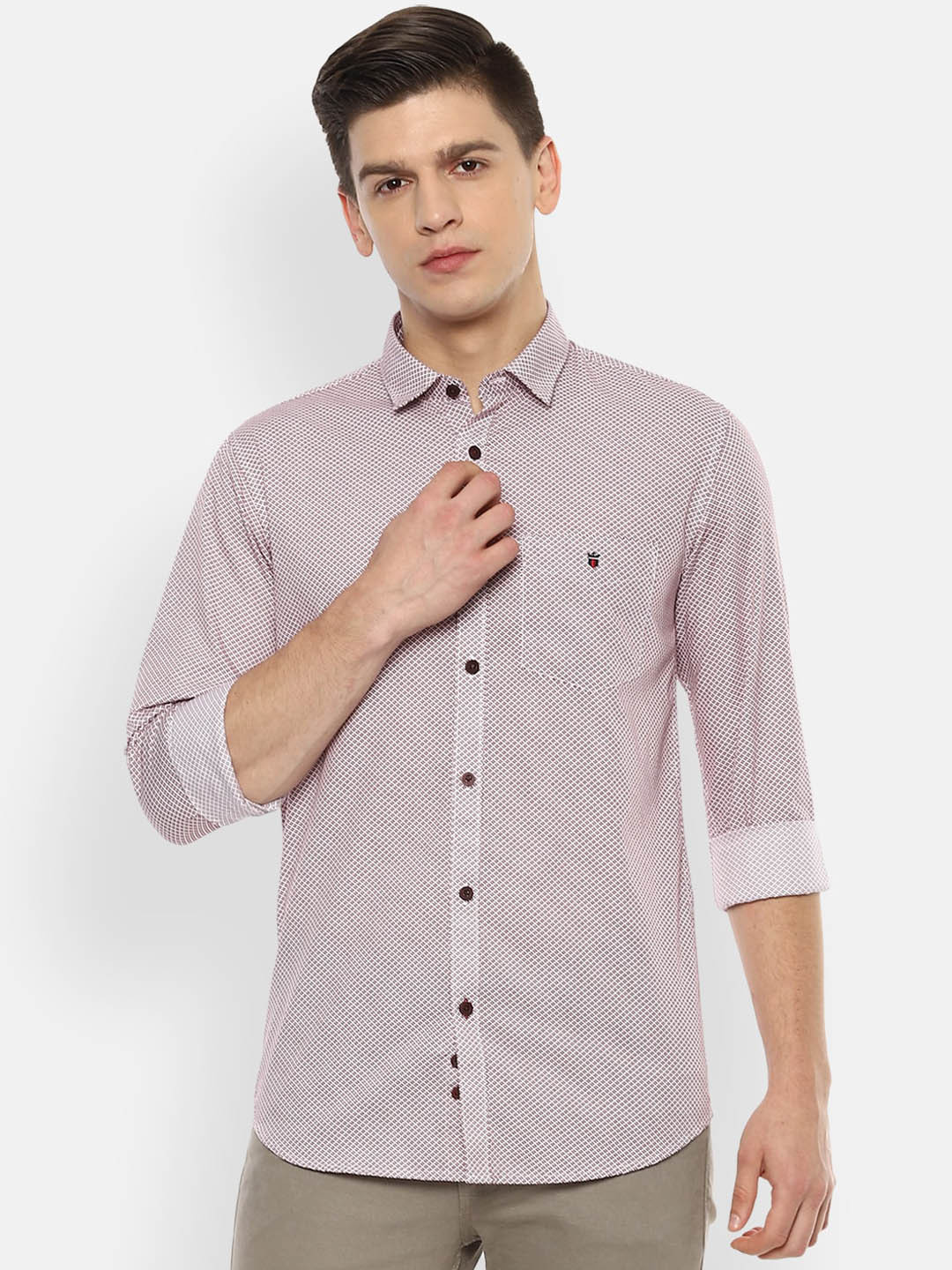 

Louis Philippe Sport Men White Slim Fit Opaque Printed Casual Shirt
