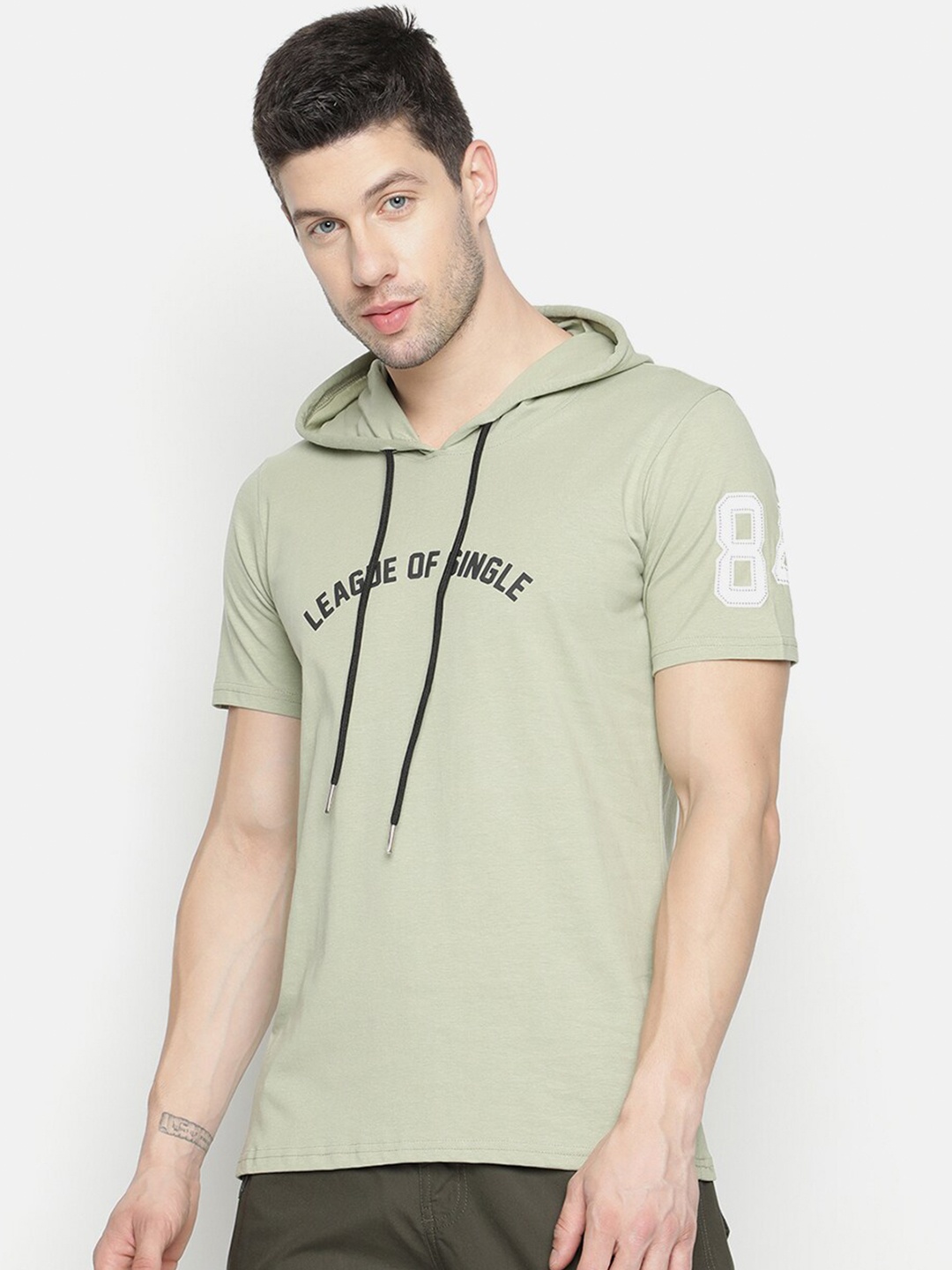 

V2 Value & Variety Men Green & White Typography Printed T-shirt