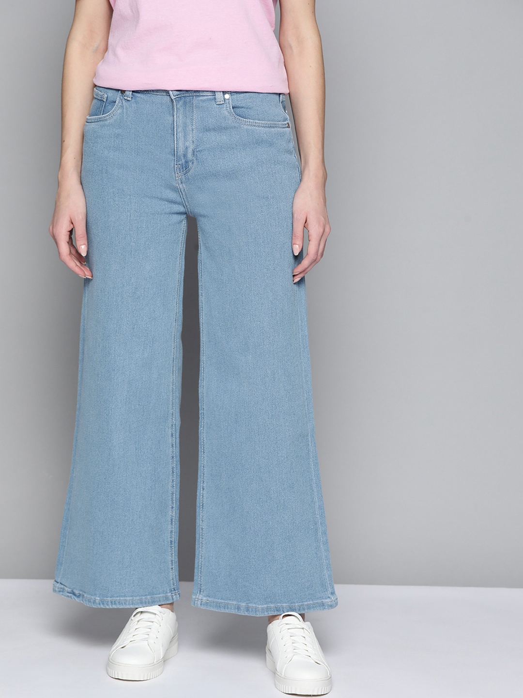 

Mast & Harbour Women Blue Wide Leg Stretchable Jeans