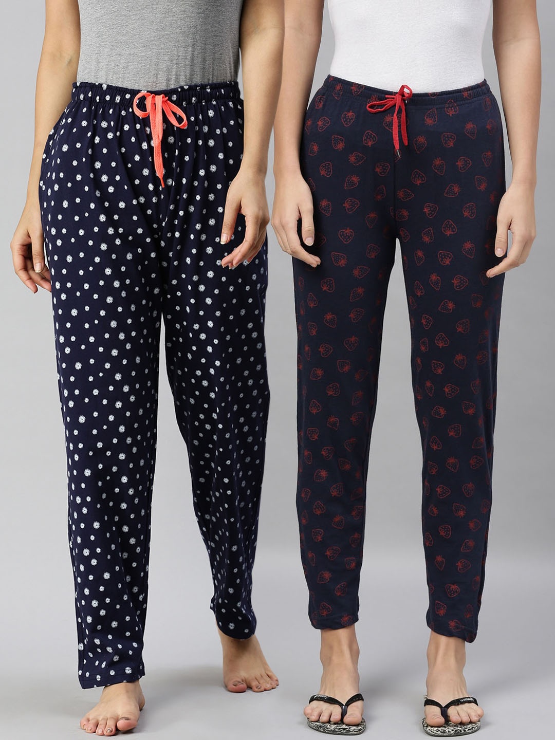 

Kryptic Women Set of 2 Multi Cotton Printed Lounge Pants