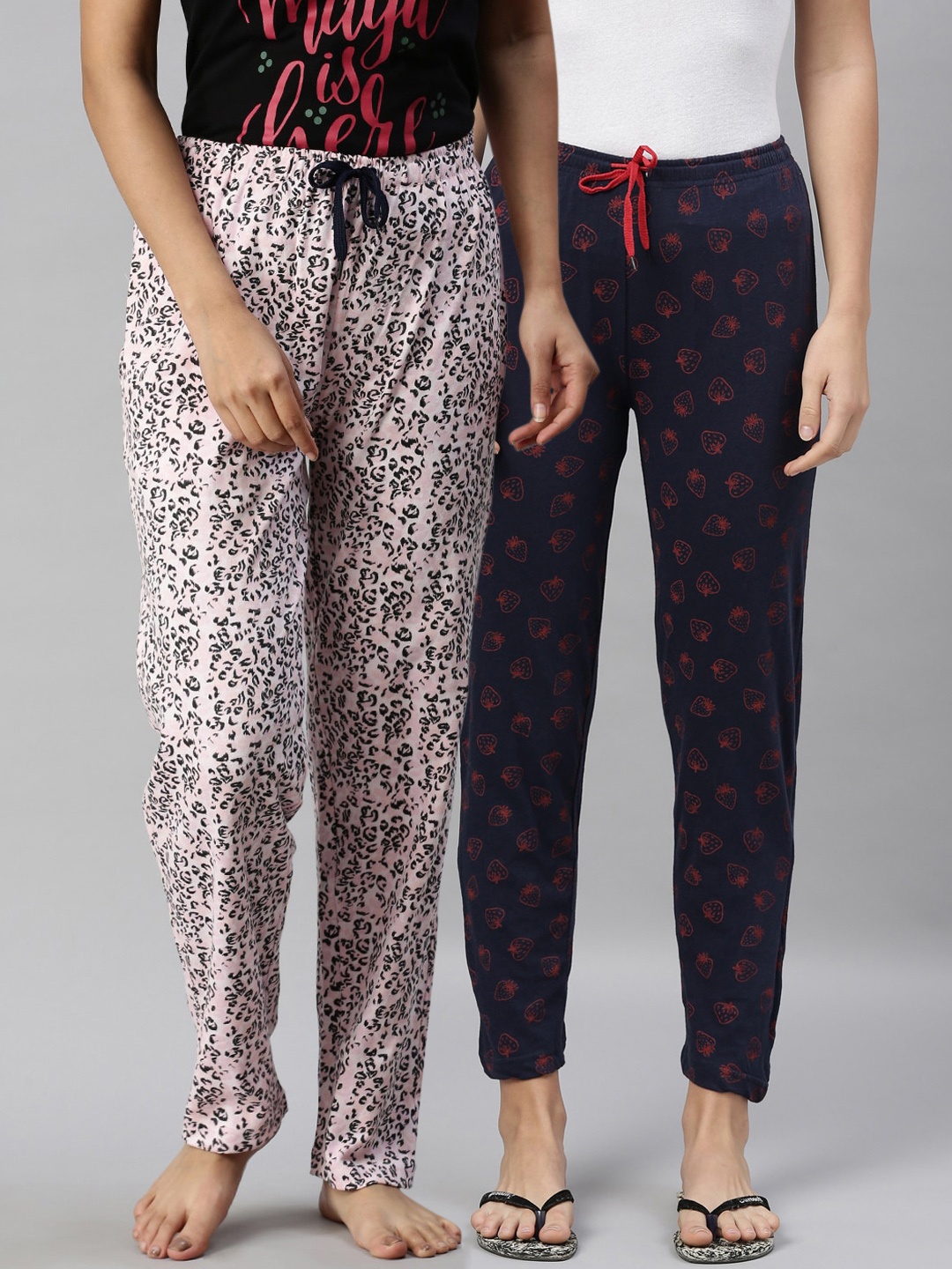 

Kryptic Women Set of 2 Multi Cotton Printed Lounge Pants