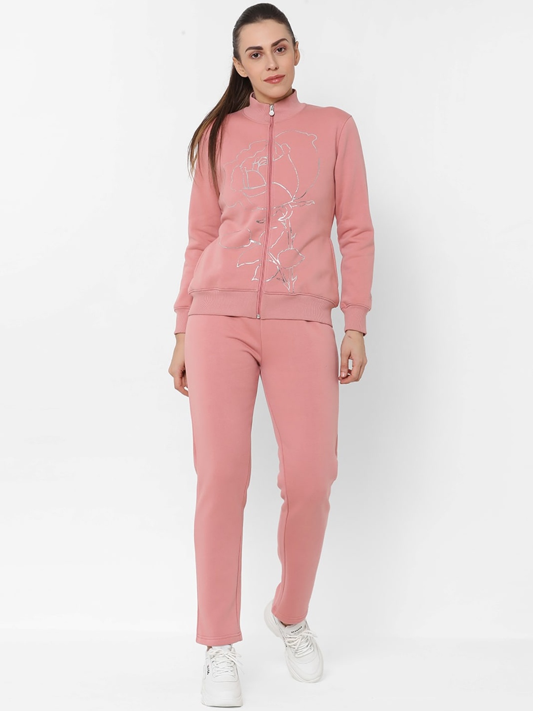 

Sweet Dreams Women Pink Printed Cotton Tracksuit