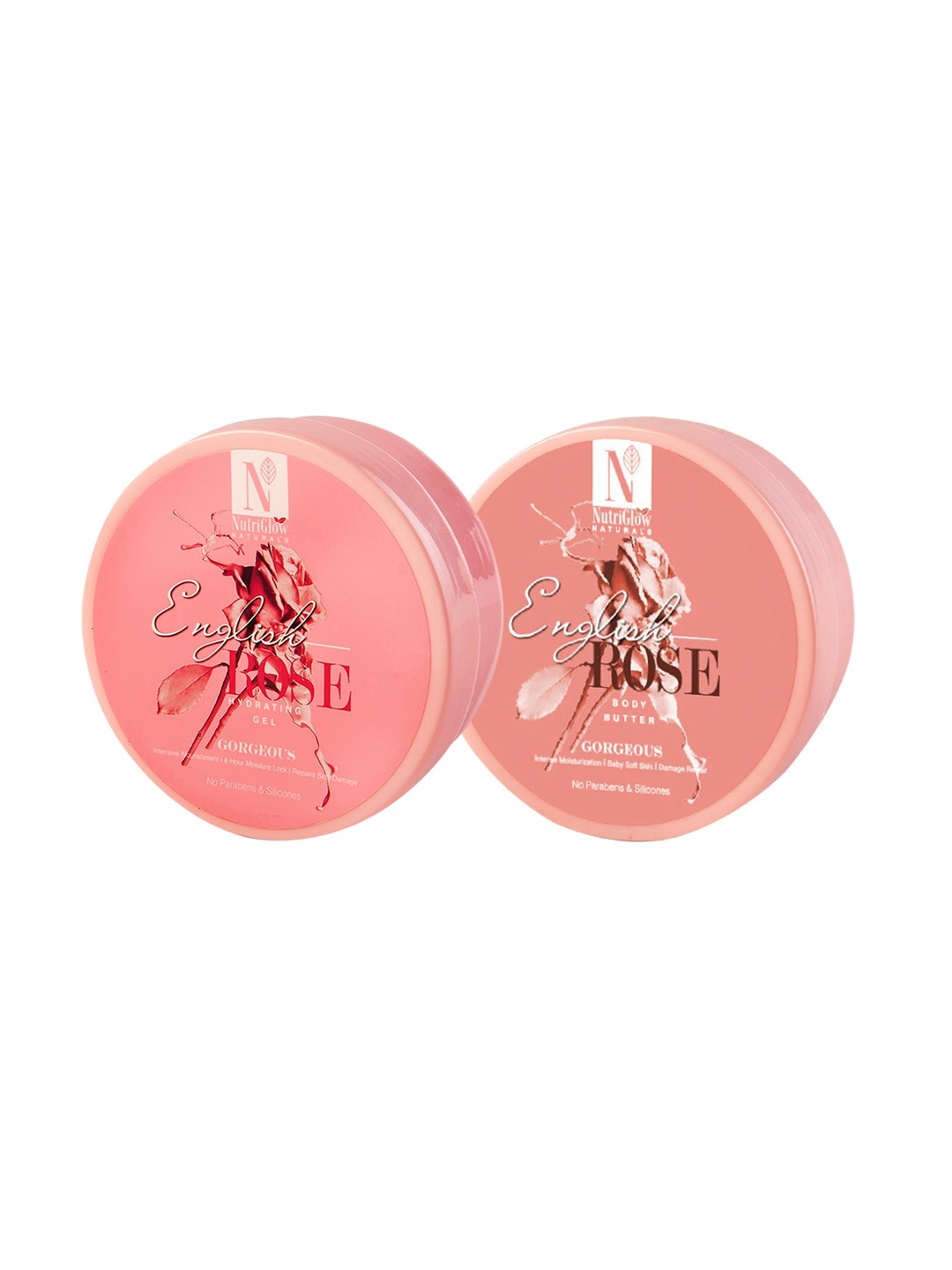 

NutriGlow Naturals English Rose Hydrating Gel (200gm) and Body Butter (200gm), Multi