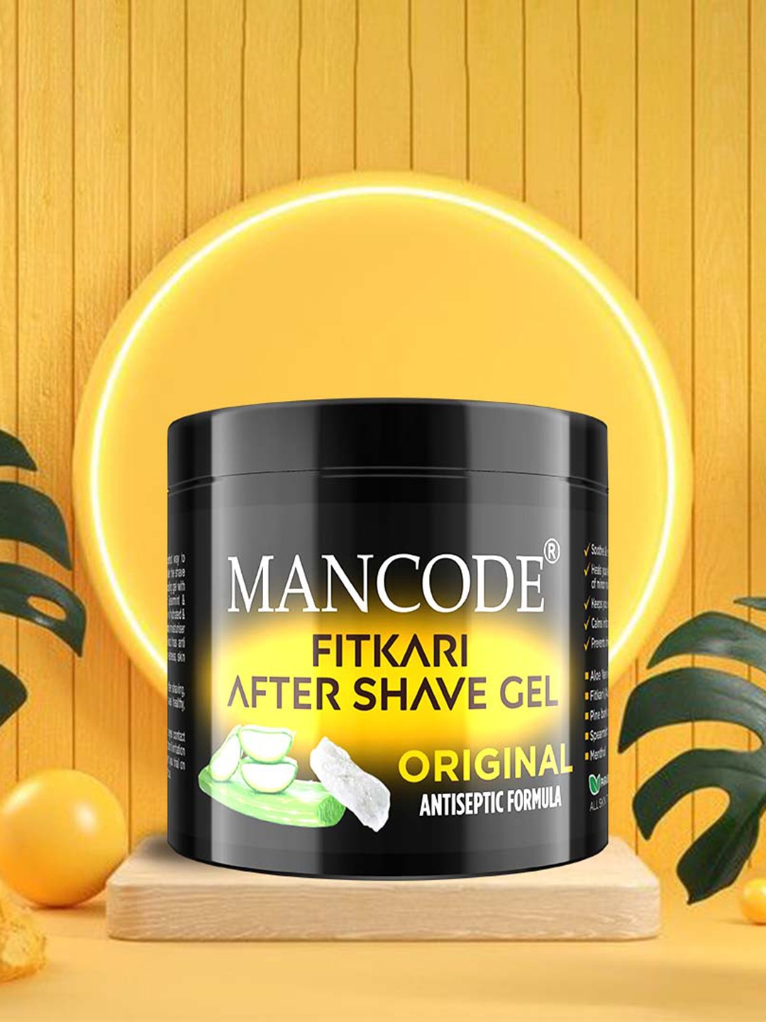 

MANCODE Fitkari After Shave Gel Original Antiseptic Formula - 100 gm, Black