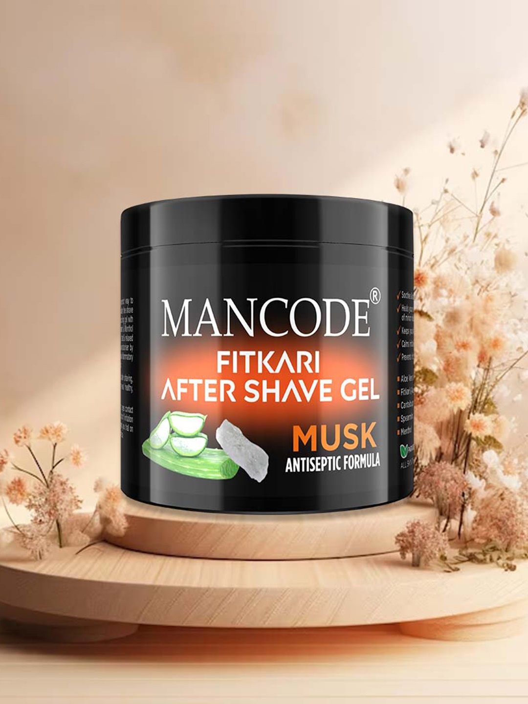 

MANCODE Men Antiseptic Formula Fitkari After Shave Gel Musk 100 g, Black