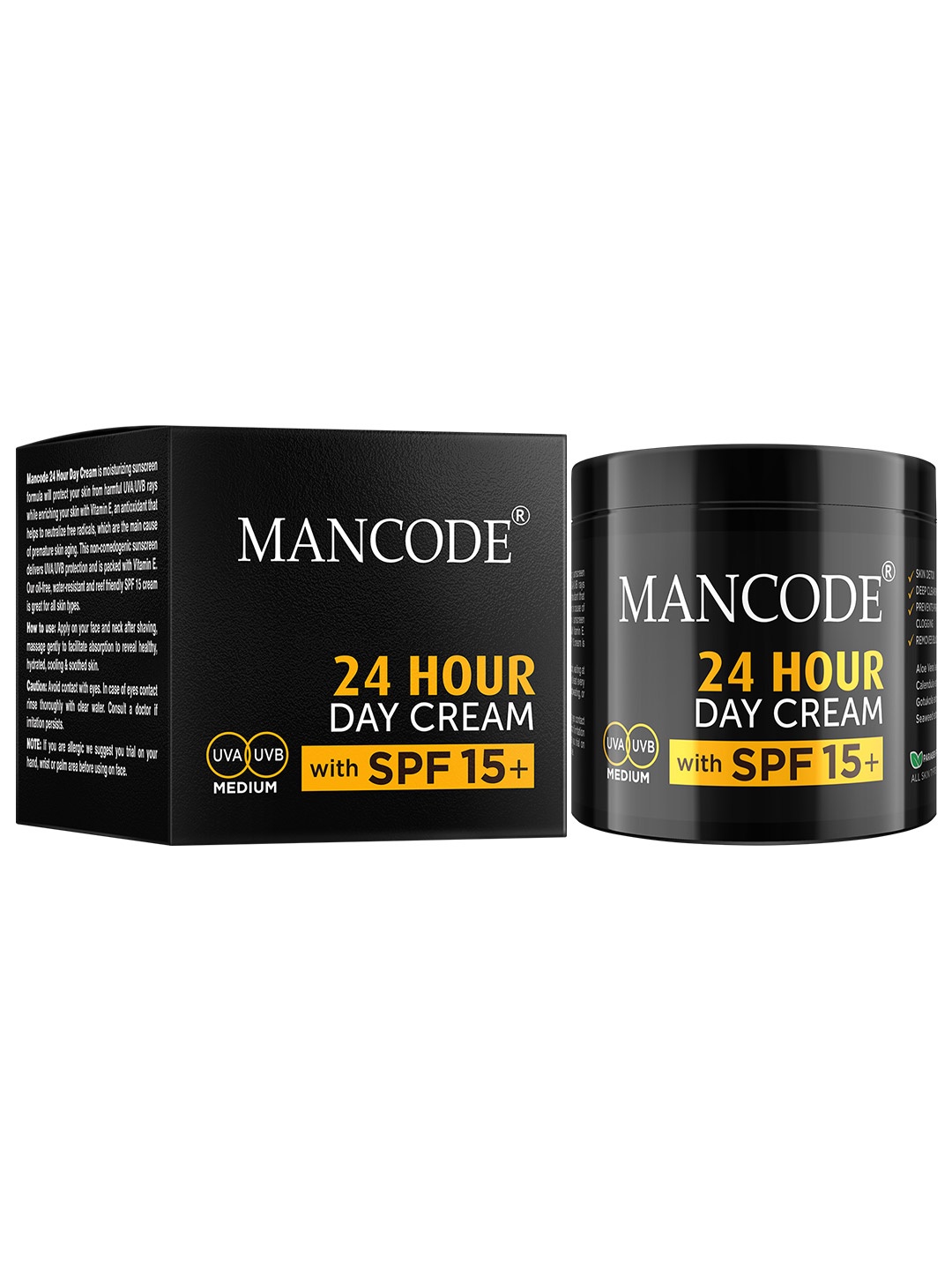 

MANCODE 24 Hours Day Cream with SPF 15+ - 100 gm, Black