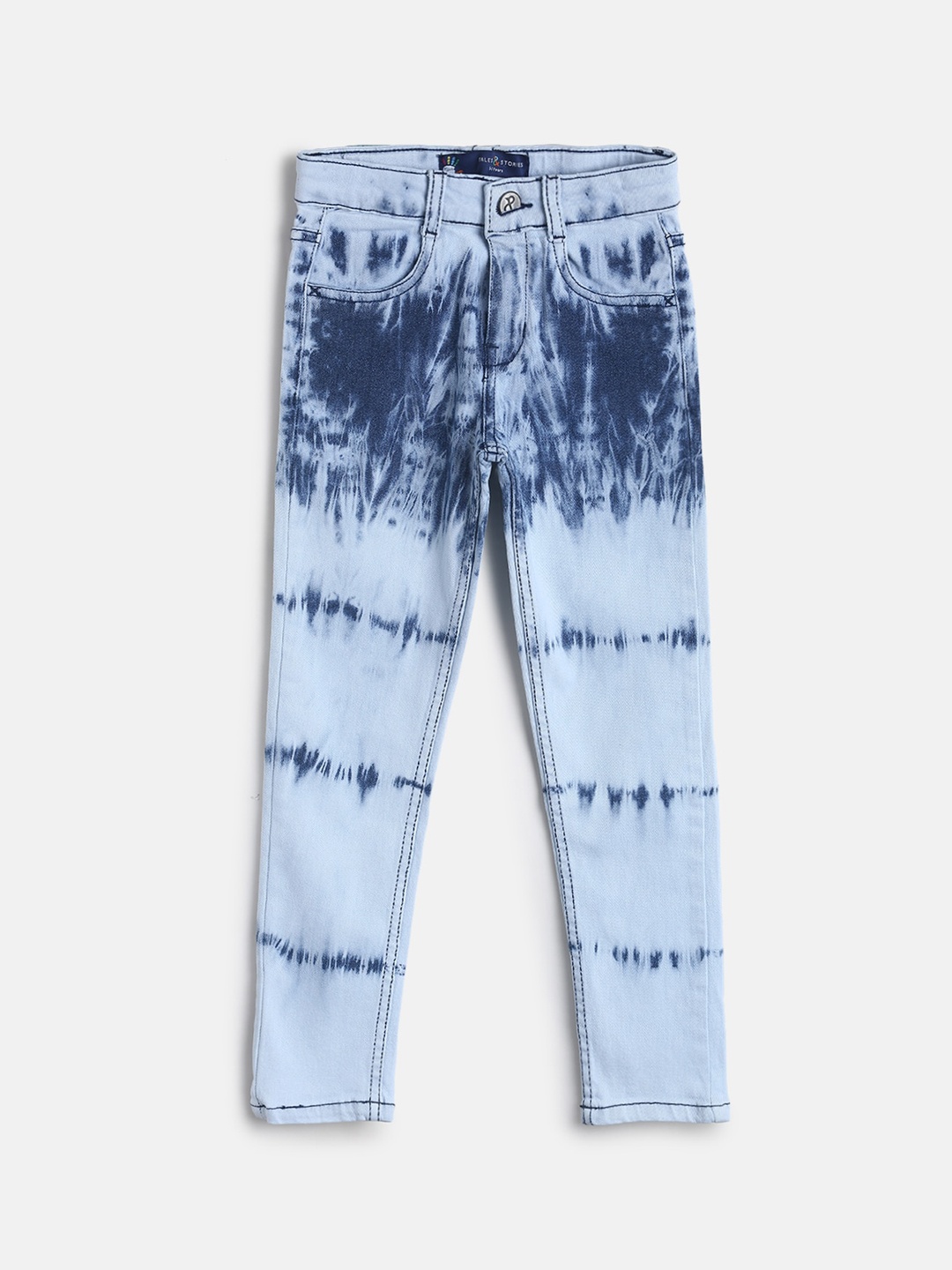 

TALES & STORIES Boys Blue Slim Fit Low Distress Heavy Fade Stretchable Jeans