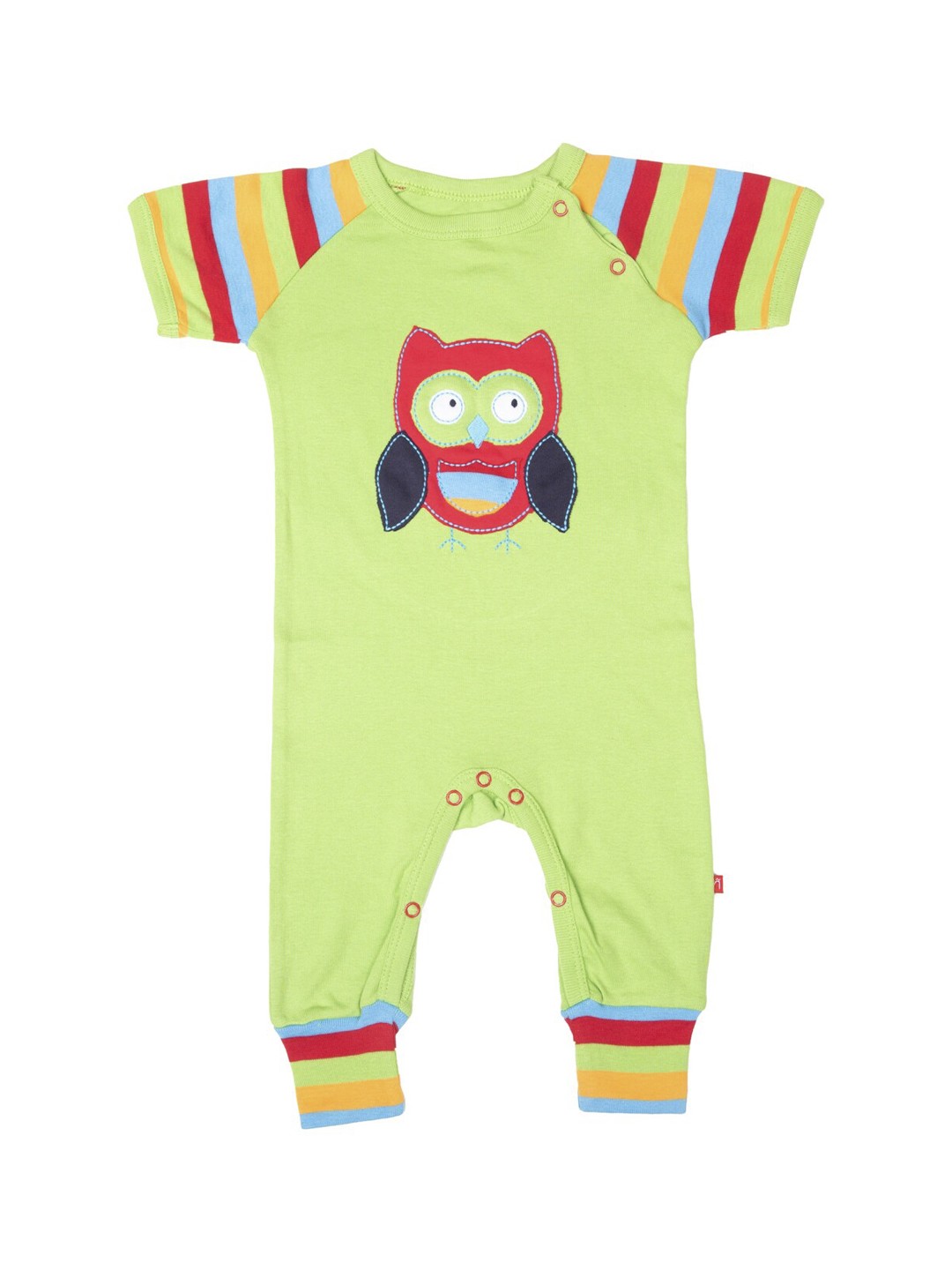 

Nino Bambino Infants Kids Green & Red Printed Pure Organic Cotton Rompers