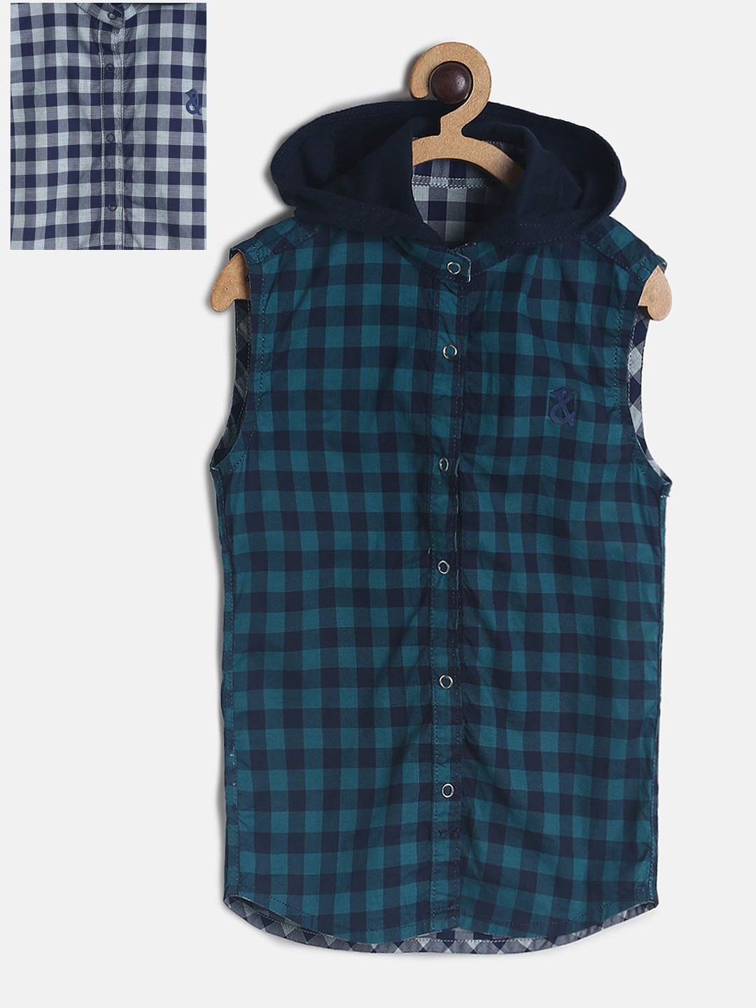 

TALES & STORIES Boys Blue Buffalo Checks Opaque Checked Casual Shirt