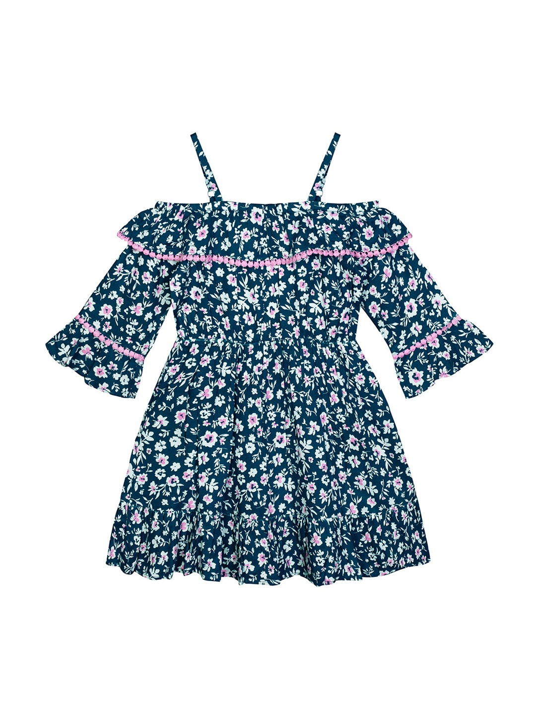 

Budding Bees Girls Blue Floral Dress