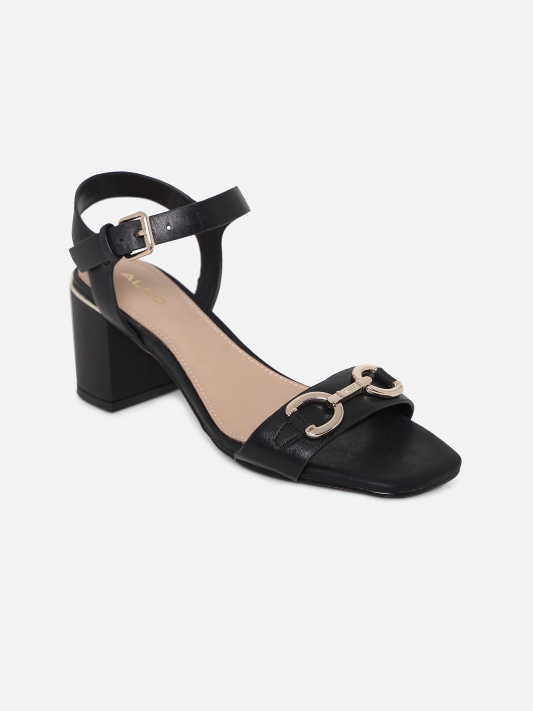 

ALDO Black Leather Block Heel