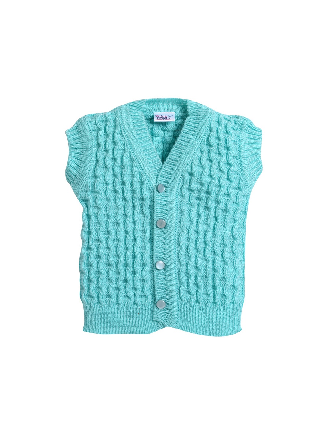 

Little Angels Unisex Kids Blue Cable Acrylic Knit Cardigan